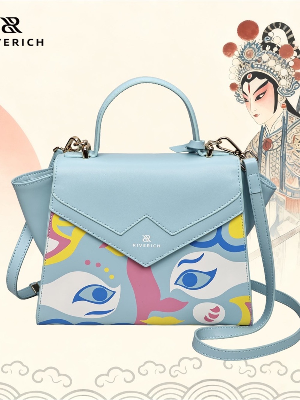15. NEW Powder Blue Graphic Top-Handle Satchel